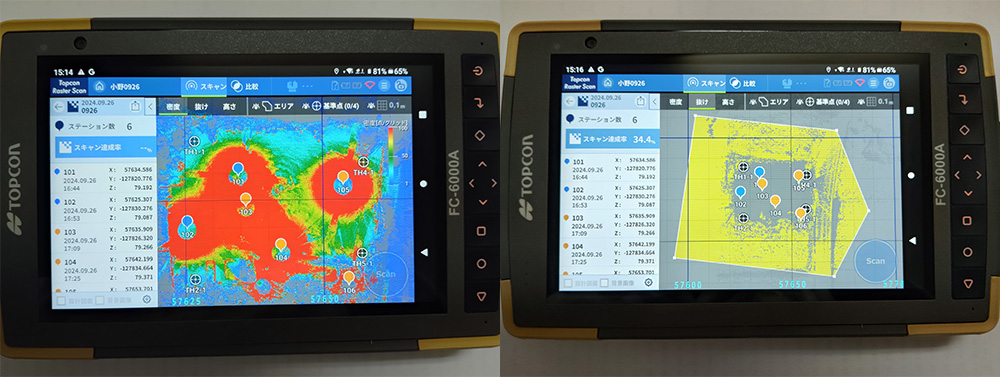 計測終了後にはすぐにタブレットで計測結果が確認できます。